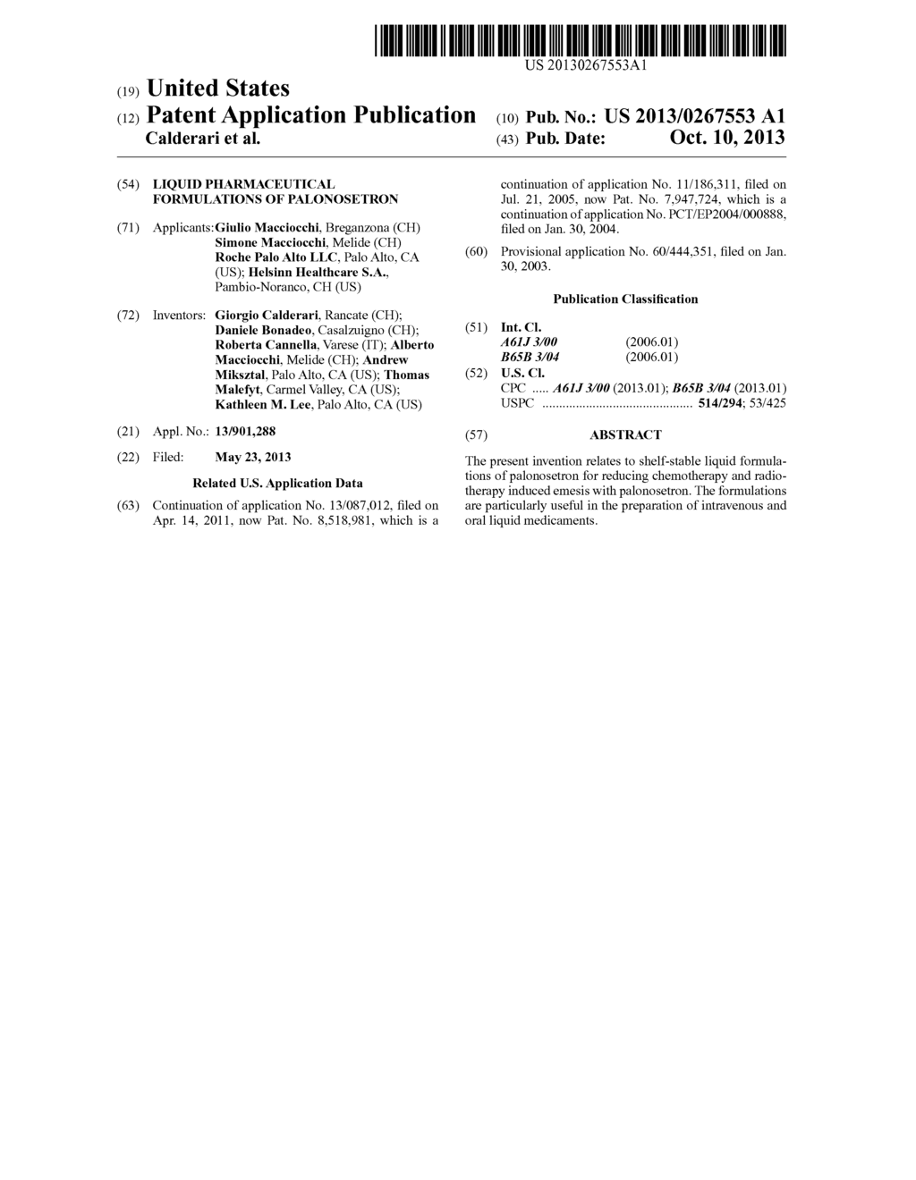 LIQUID PHARMACEUTICAL FORMULATIONS OF PALONOSETRON - diagram, schematic, and image 01