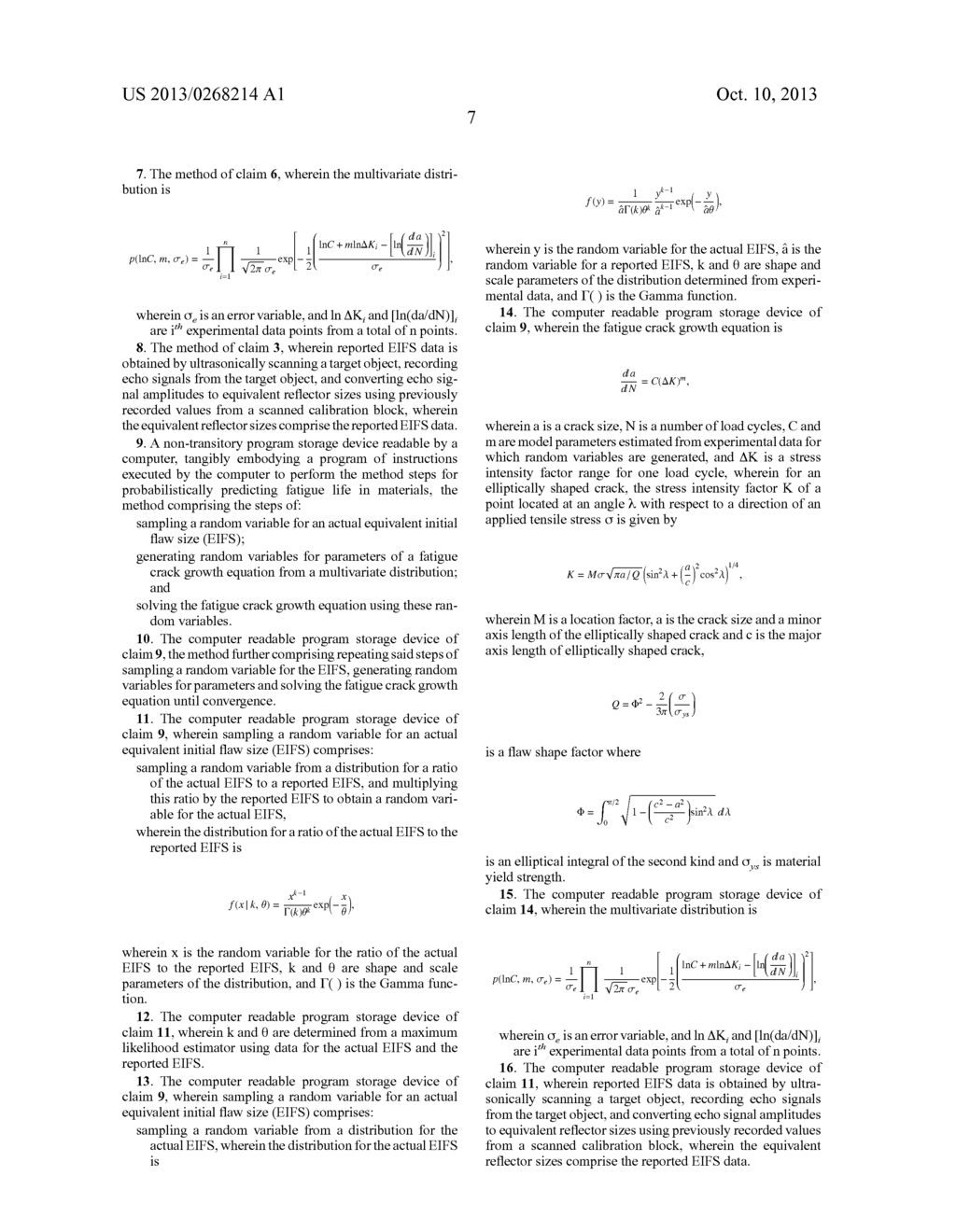 PROBABILISTIC FATIGUE LIFE PREDICTION USING ULTRASONIC INSPECTION DATA     CONSIDERING EIFS UNCERTAINTY - diagram, schematic, and image 15