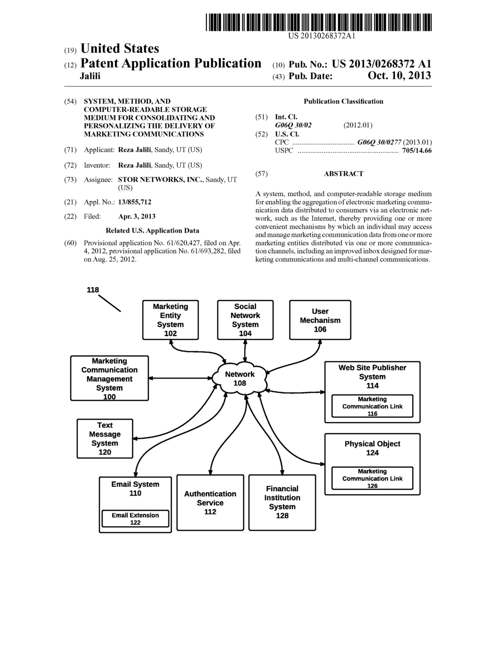 SYSTEM, METHOD, AND COMPUTER-READABLE STORAGE MEDIUM FOR CONSOLIDATING AND     PERSONALIZING THE DELIVERY OF MARKETING COMMUNICATIONS - diagram, schematic, and image 01