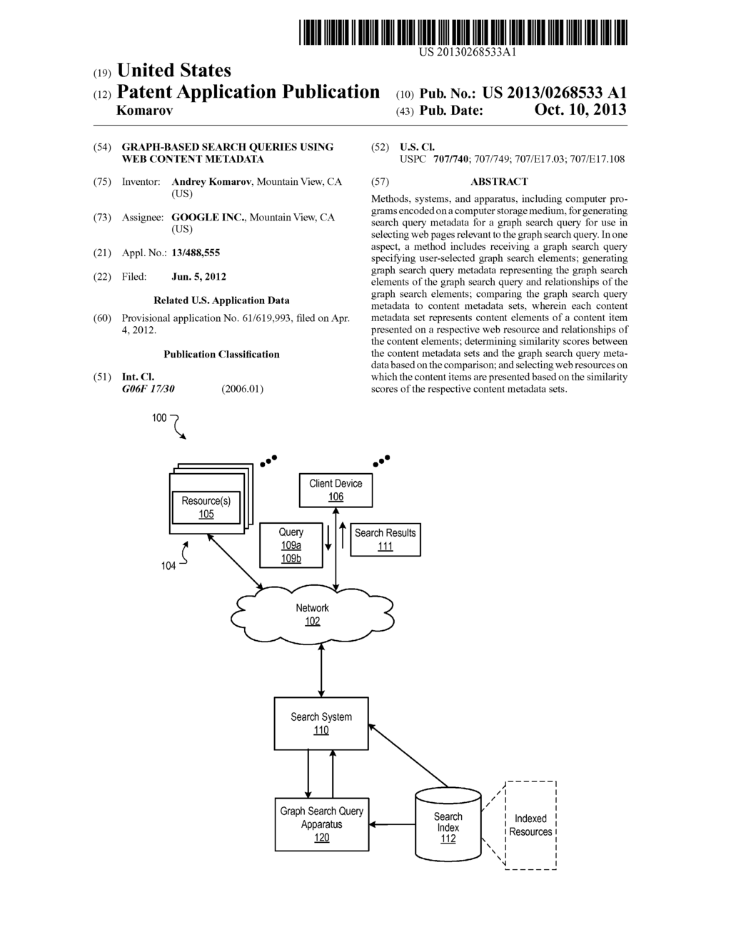 GRAPH-BASED SEARCH QUERIES USING WEB CONTENT METADATA - diagram, schematic, and image 01