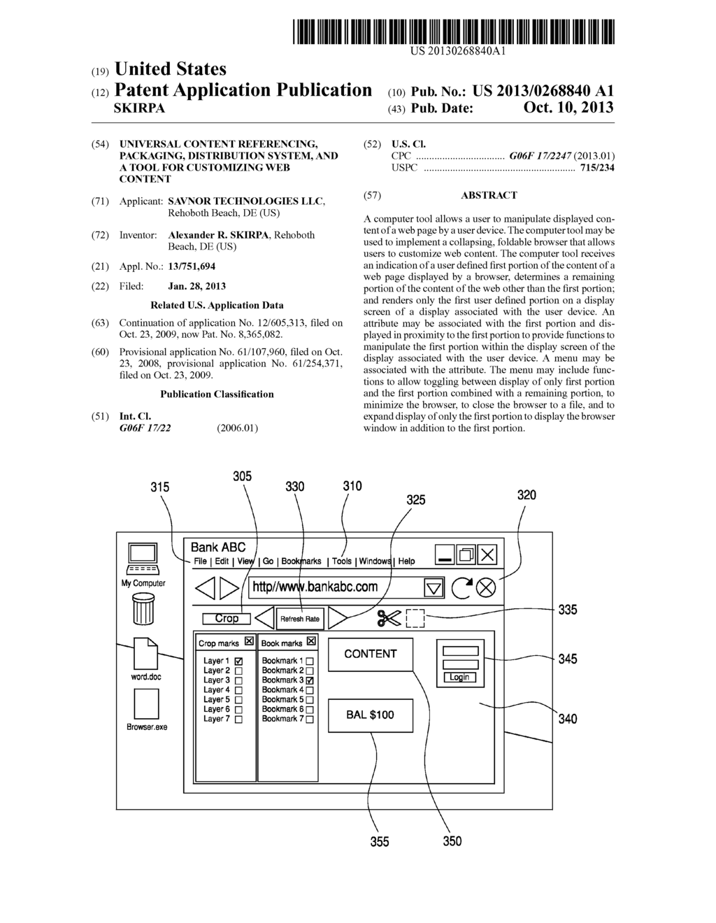 UNIVERSAL CONTENT REFERENCING, PACKAGING, DISTRIBUTION SYSTEM, AND A TOOL     FOR CUSTOMIZING WEB CONTENT - diagram, schematic, and image 01