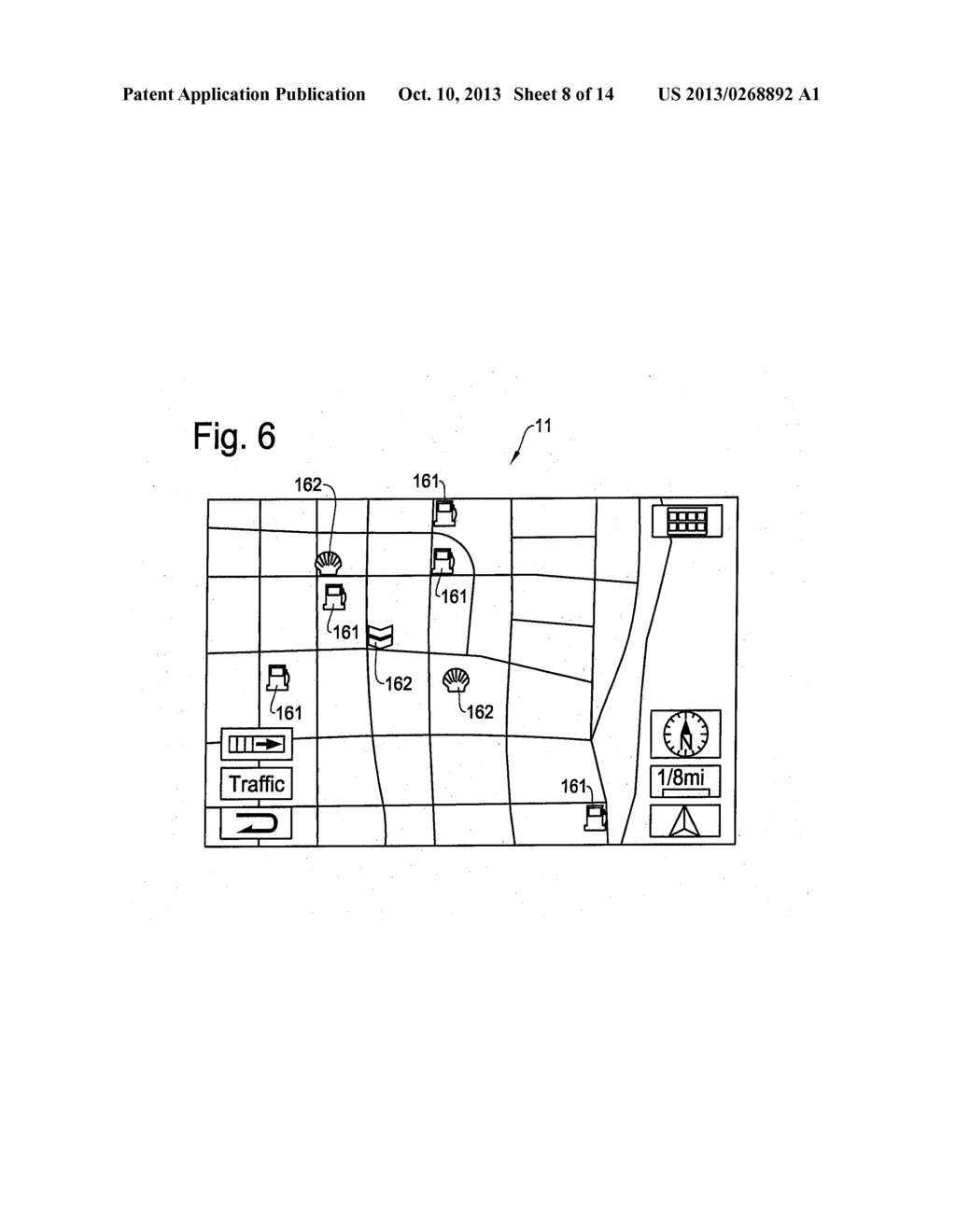 MAP SCROLLING METHOD AND APPARATUS FOR NAVIGATION SYSTEM FOR SELECTIVELY     DISPLAYING ICONS - diagram, schematic, and image 09