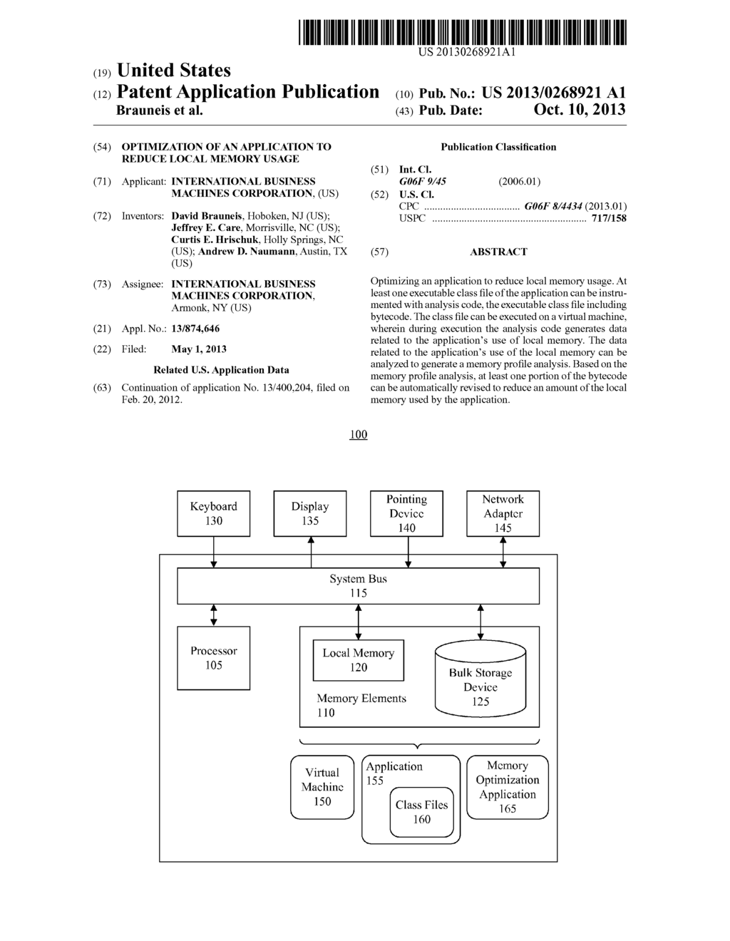 OPTIMIZATION OF AN APPLICATION TO REDUCE LOCAL MEMORY USAGE - diagram, schematic, and image 01