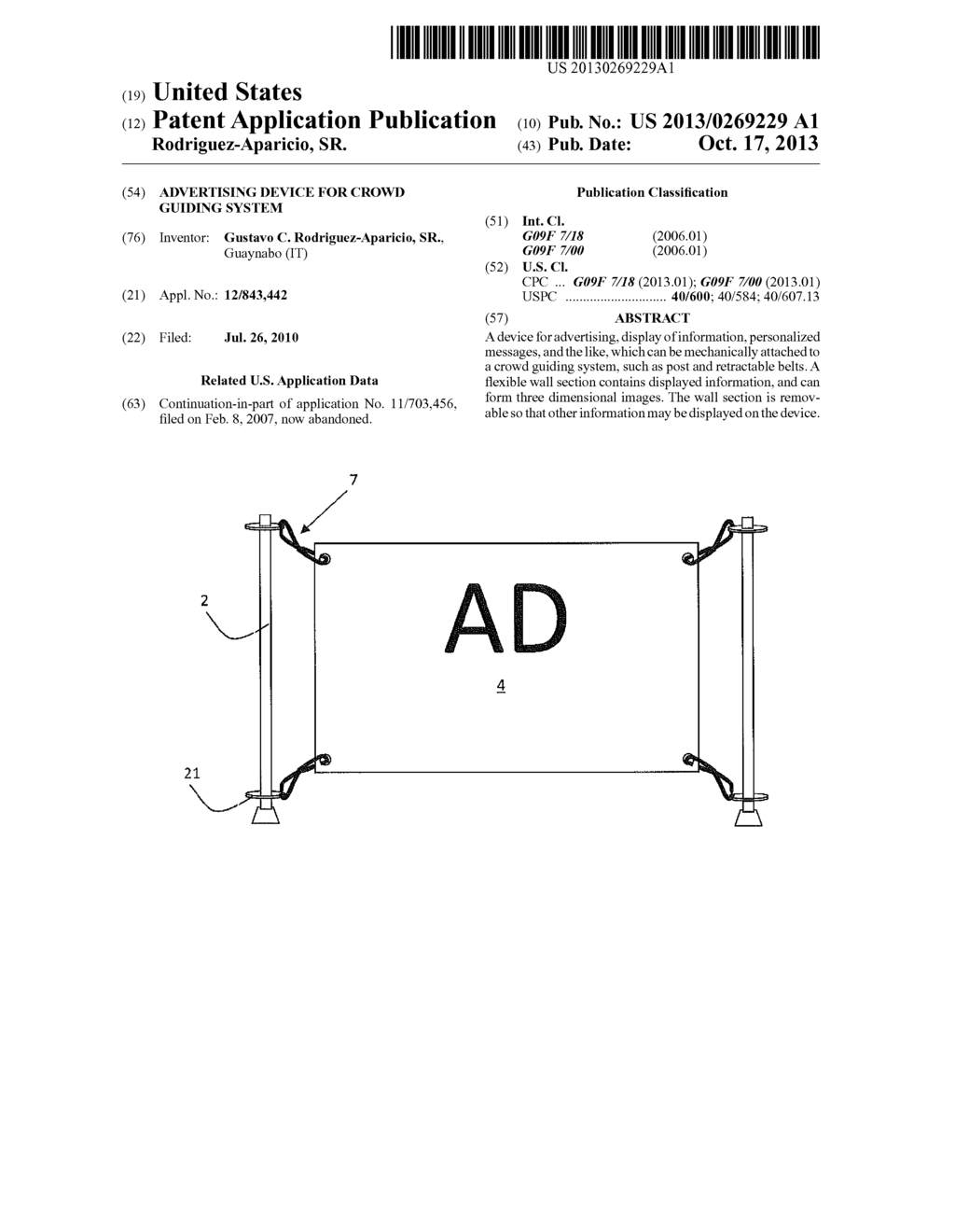 Advertising Device for Crowd Guiding System - diagram, schematic, and image 01