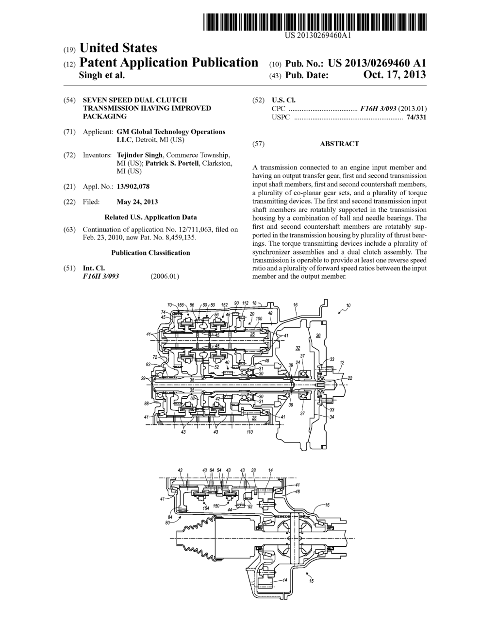 SEVEN SPEED DUAL CLUTCH TRANSMISSION HAVING IMPROVED PACKAGING - diagram, schematic, and image 01