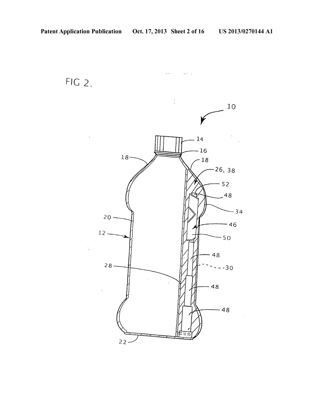 Beverage bottle with resealable storage compartment - diagram, schematic, and image 03