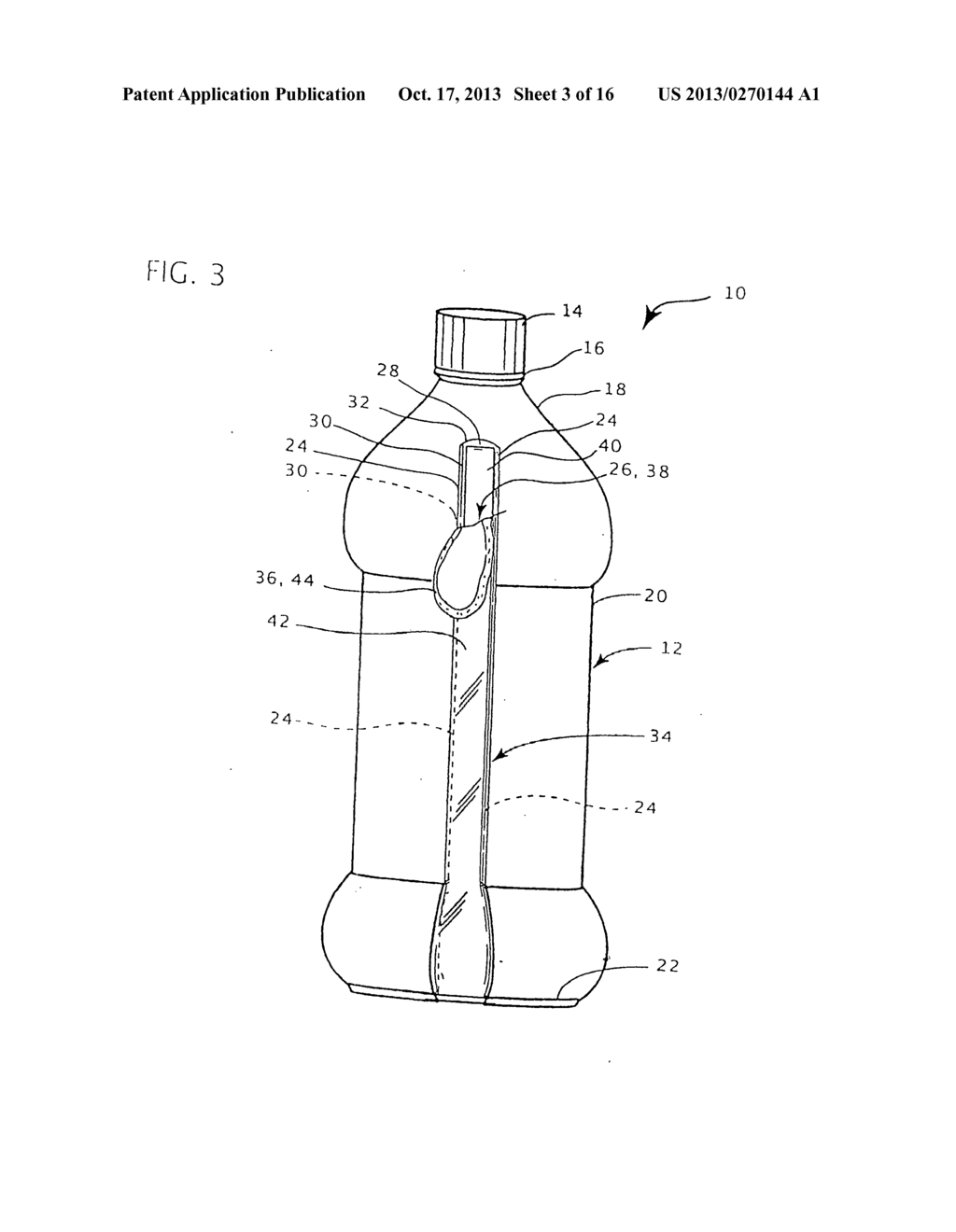 Beverage bottle with resealable storage compartment - diagram, schematic, and image 04