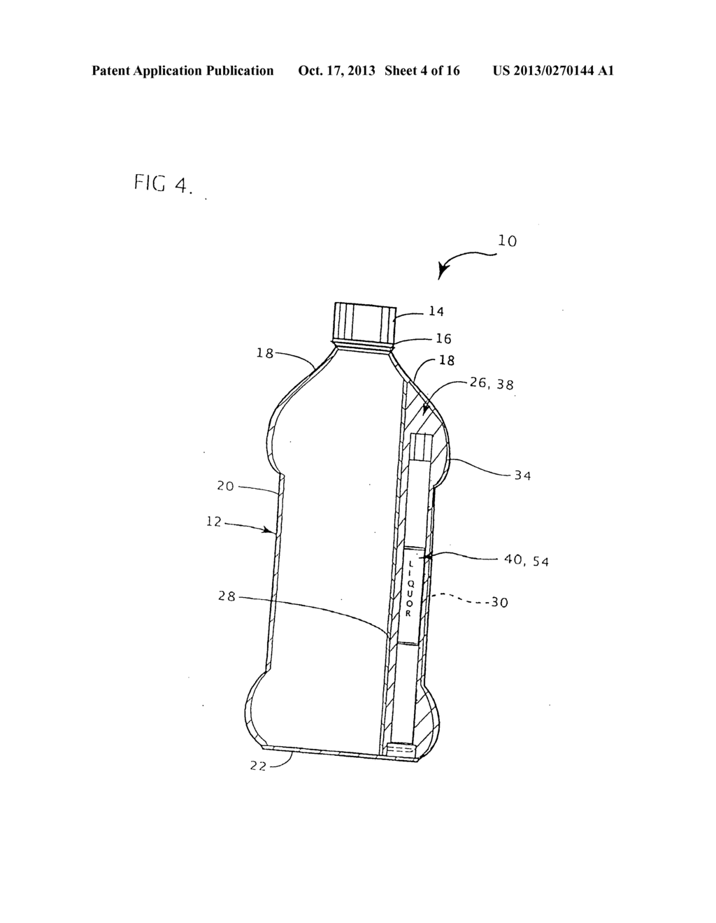 Beverage bottle with resealable storage compartment - diagram, schematic, and image 05