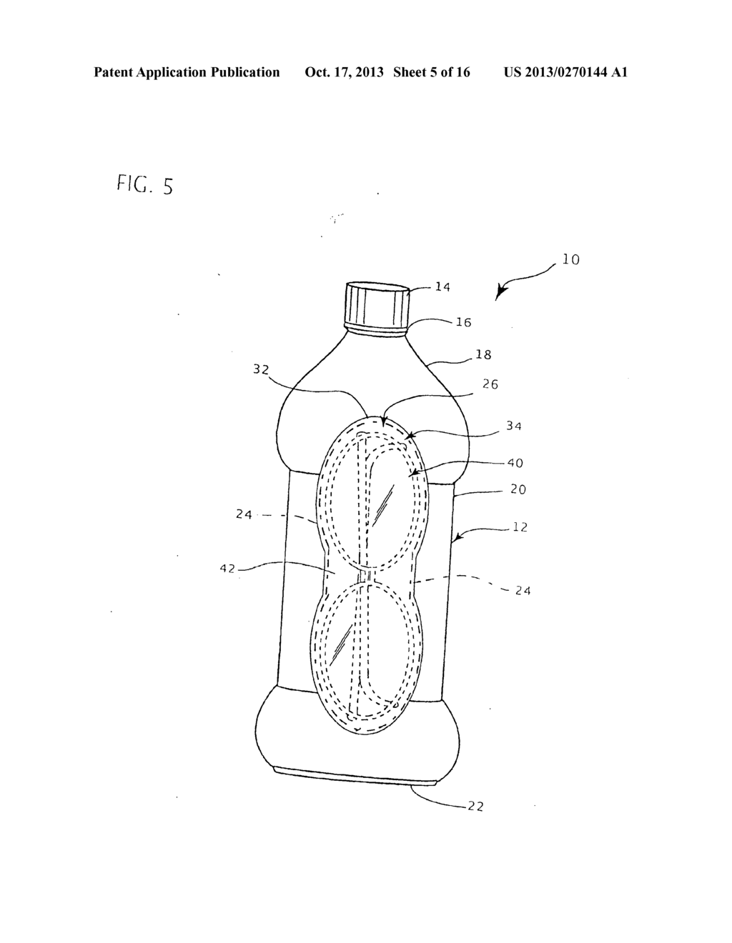 Beverage bottle with resealable storage compartment - diagram, schematic, and image 06