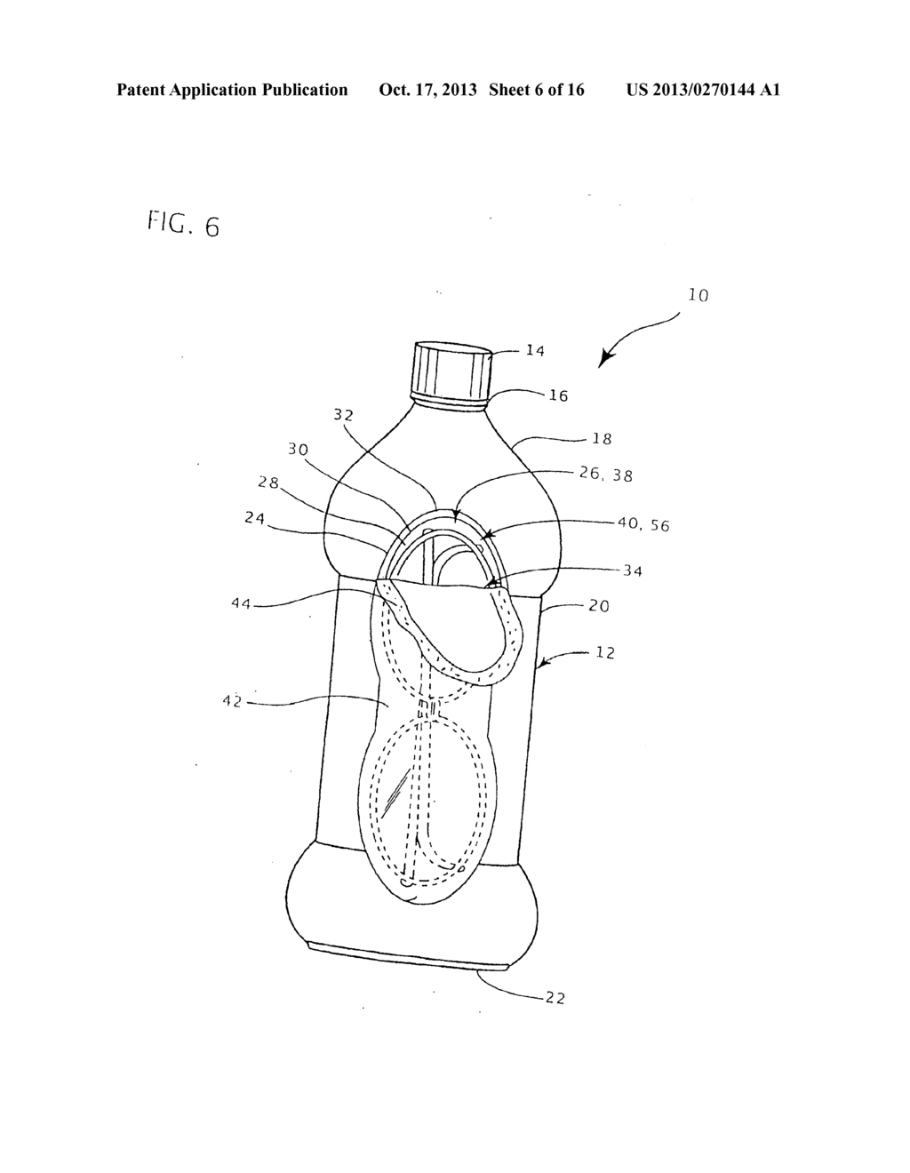Beverage bottle with resealable storage compartment - diagram, schematic, and image 07