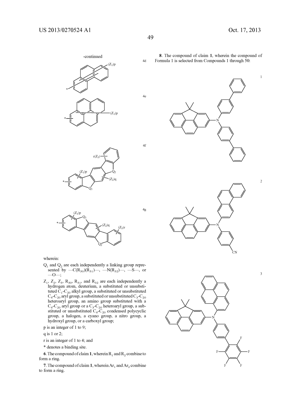 COMPOUND FOR ORGANIC LIGHT-EMITTING DIODE AND ORGANIC LIGHT-EMITTING DIODE     INCLUDING THE SAME - diagram, schematic, and image 51