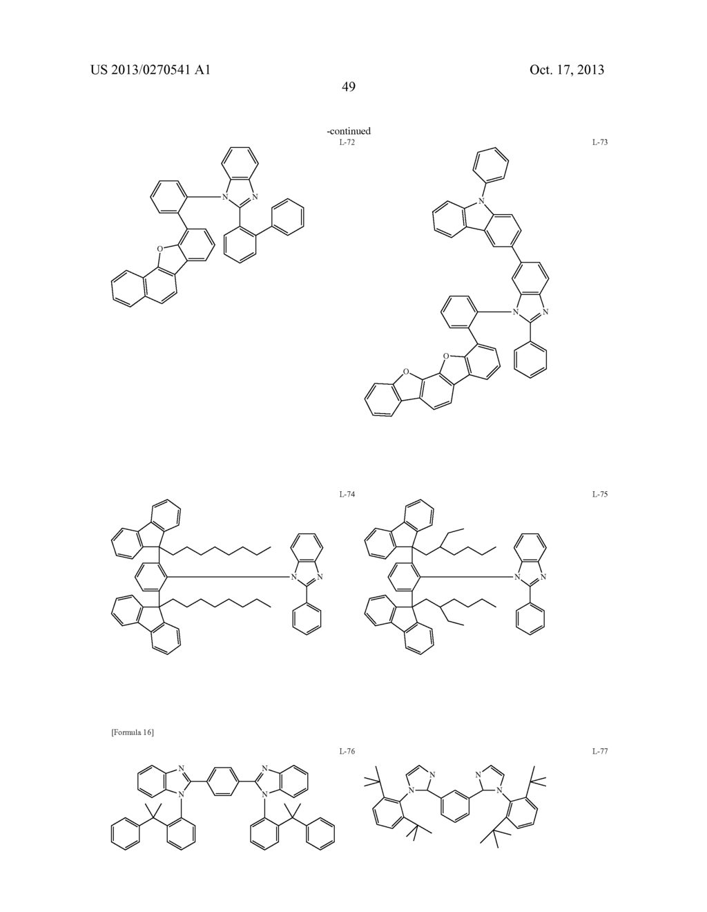 IMIDAZOLE COMPOUND PRODUCTION METHOD, IMIDAZOLE COMPOUND, IMIDAZOLE-BASED     COMPOUND, ORGANIC METAL COMPLEX, MATERIAL FOR ORGANIC ELECTROLUMINESCENT     ELEMENT, ORGANIC ELECTROLUMINESCENT ELEMENT, DISPLAY DEVICE, AND LIGHTING     DEVICE - diagram, schematic, and image 54