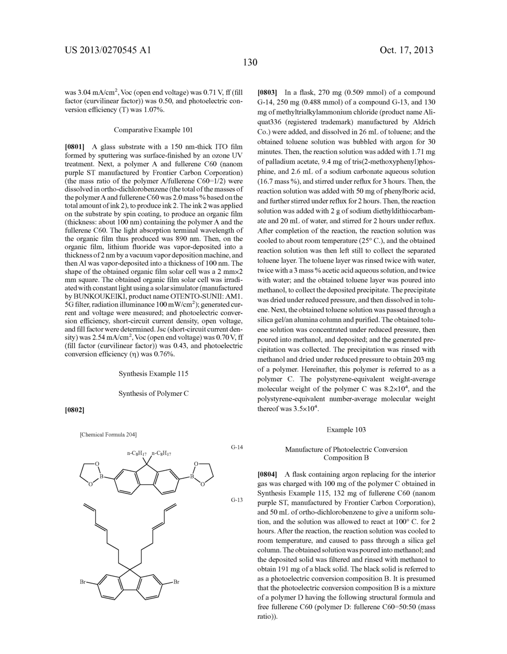 POLYMER COMPOUND HAVING CARBON CLUSTER STRUCTURE AND ORGANIC DEVICE USING     SAME - diagram, schematic, and image 136