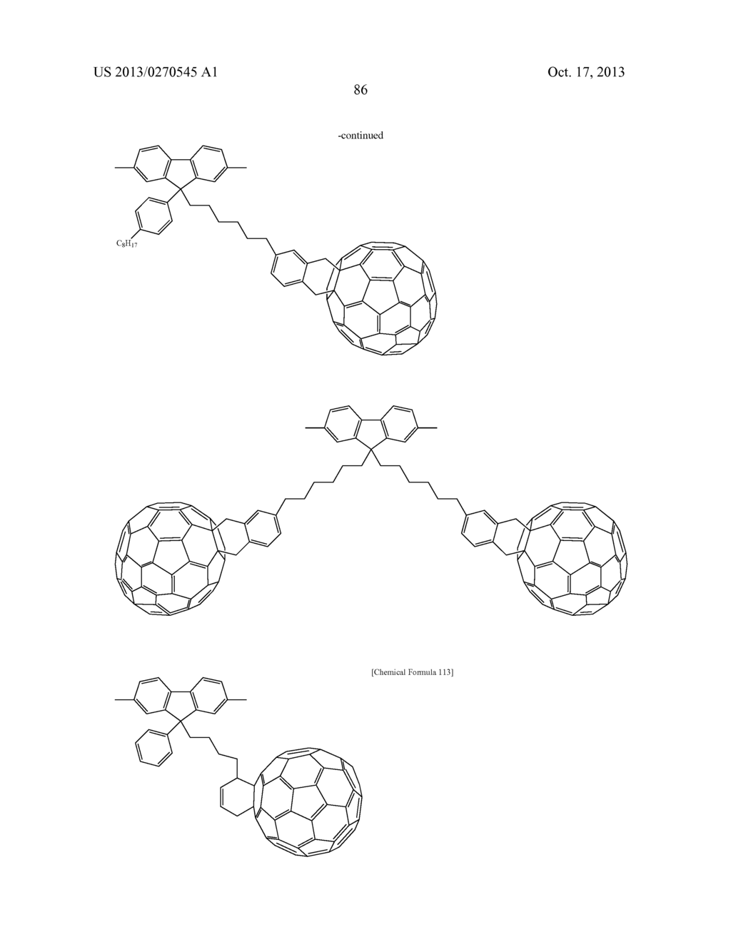 POLYMER COMPOUND HAVING CARBON CLUSTER STRUCTURE AND ORGANIC DEVICE USING     SAME - diagram, schematic, and image 92