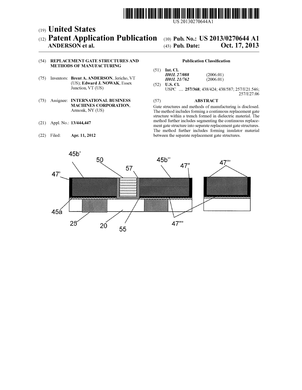 REPLACEMENT GATE STRUCTURES AND METHODS OF MANUFACTURING - diagram, schematic, and image 01