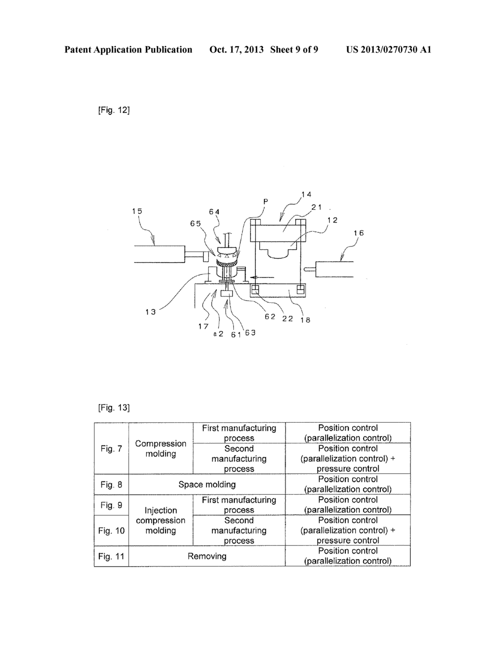 COMPRESSION MOLDING APPARATUS AND COMPRESSION MOLDING METHOD OF RESIN     MOLDED PRODUCT COMPRISING FIBER - diagram, schematic, and image 10