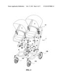 CONVERTIBLE TANDEM STROLLER WITH A DOUBLE SEAT TRANSFER MECHANISM diagram and image