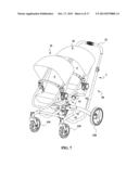 CONVERTIBLE TANDEM STROLLER WITH A DOUBLE SEAT TRANSFER MECHANISM diagram and image