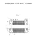 ELECTRIC MOTOR HAVING ROTOR STRUCTURE FOR AVOIDING DEFECT DUE TO STRAIN     GENERATED BY TEMPERATURE CHANGE, AND PRODUCTION METHOD THEREOF diagram and image