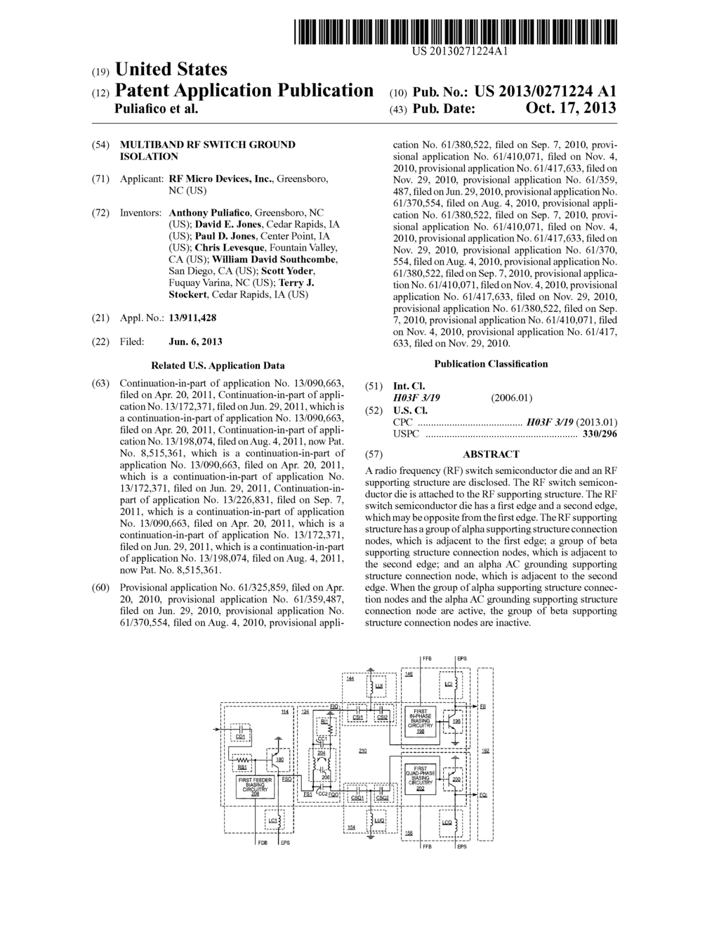 MULTIBAND RF SWITCH GROUND ISOLATION - diagram, schematic, and image 01