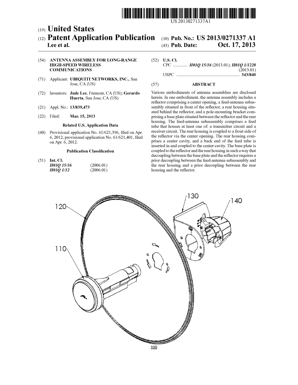 ANTENNA ASSEMBLY FOR LONG-RANGE HIGH-SPEED WIRELESS COMMUNICATIONS - diagram, schematic, and image 01