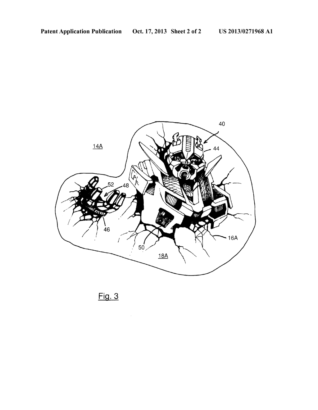 WALL MOUNTED, THREE DIMENSIONAL, VISUAL DISPLAY ELEMENT - diagram, schematic, and image 03