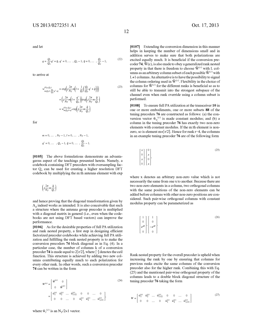 Parameterized Codebook with Subset Restrictions for Use With Precoding     MIMO Transmissions - diagram, schematic, and image 19