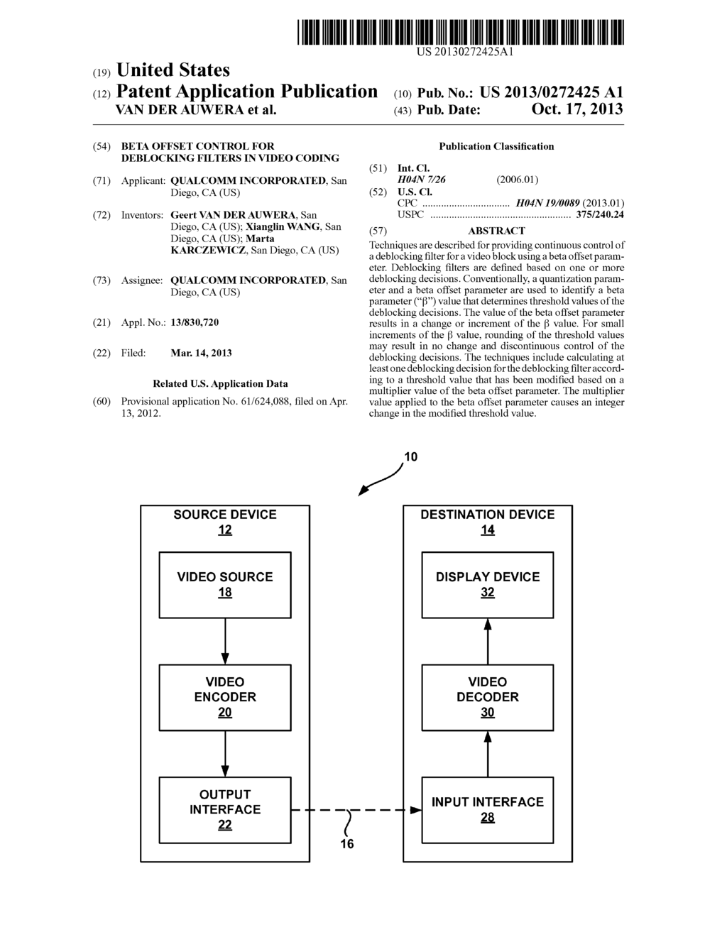 BETA OFFSET CONTROL FOR DEBLOCKING FILTERS IN VIDEO CODING - diagram, schematic, and image 01