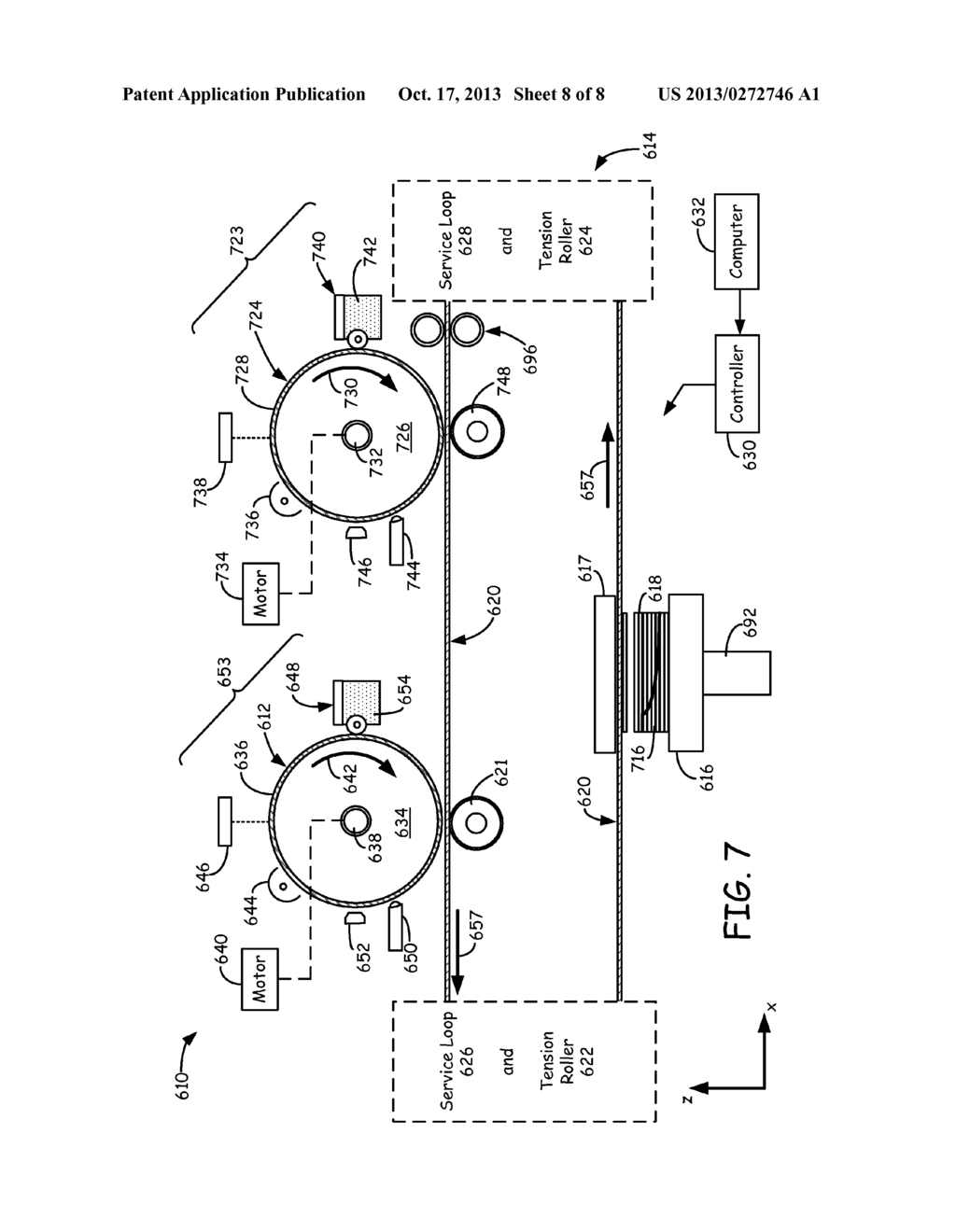 ELECTROPHOTOGRAPHY-BASED ADDITIVE MANUFACTURING SYSTEM WITH     TRANSFER-MEDIUM SERVICE LOOPS - diagram, schematic, and image 09