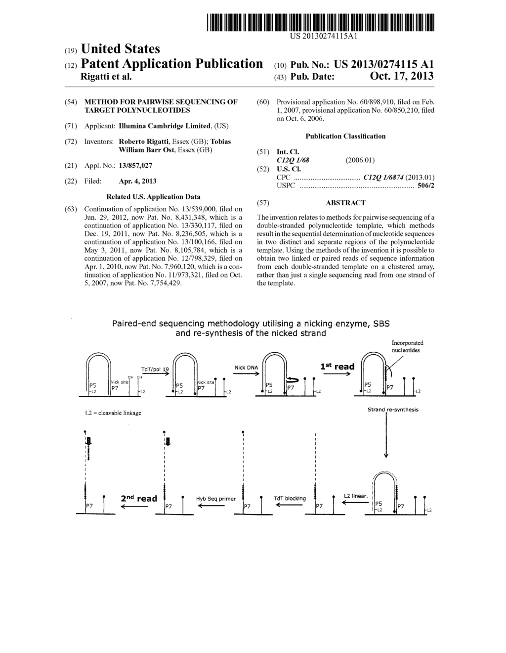 METHOD FOR PAIRWISE SEQUENCING OF TARGET POLYNUCLEOTIDES - diagram, schematic, and image 01