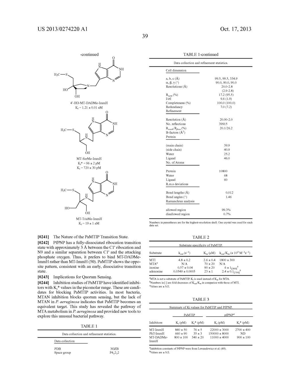 METHODS, ASSAYS AND COMPOUNDS FOR TREATING BACTERIAL INFECTIONS BY     INHIBITING METHYLTHIOINOSINE PHOSPHORYLASE - diagram, schematic, and image 43