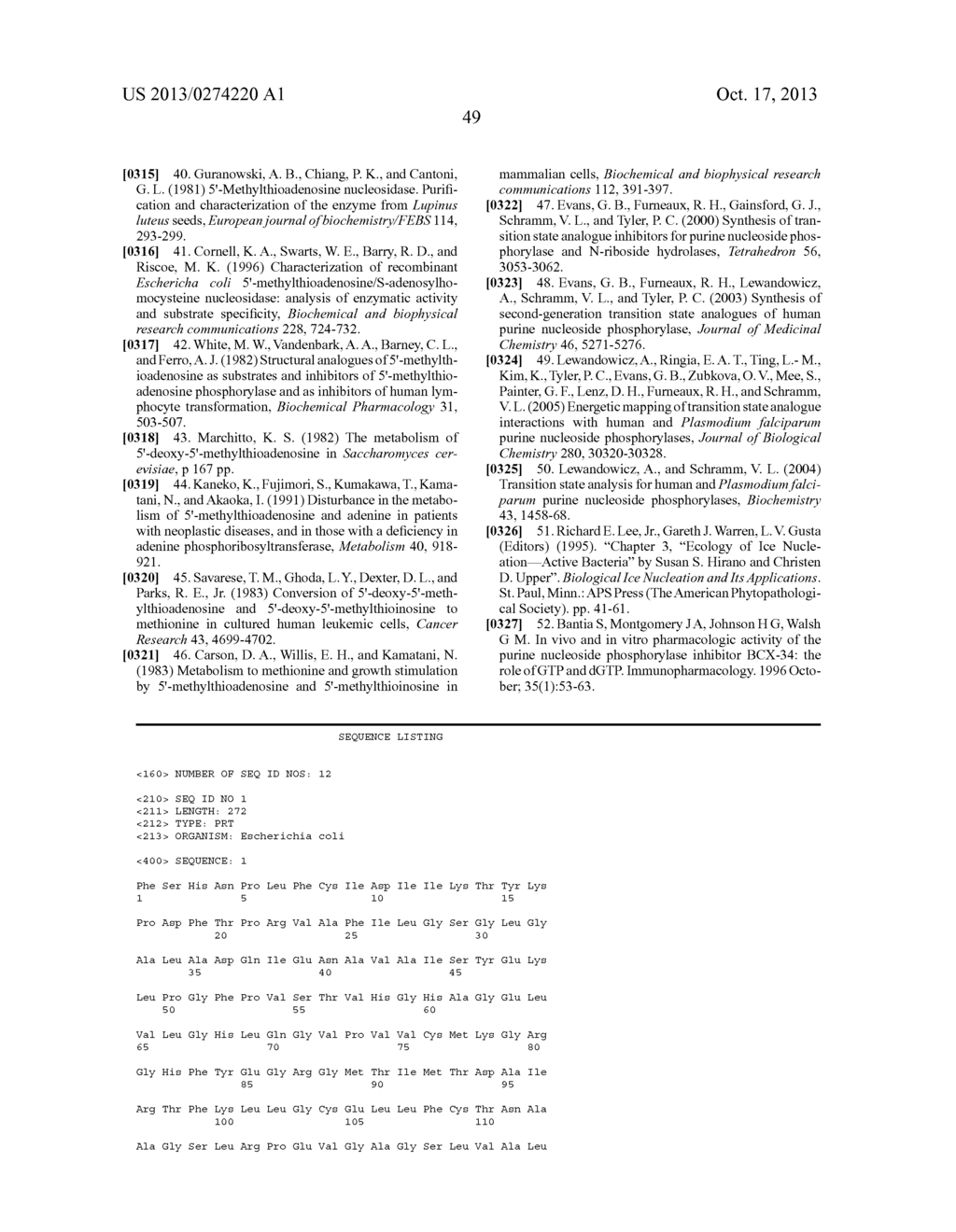 METHODS, ASSAYS AND COMPOUNDS FOR TREATING BACTERIAL INFECTIONS BY     INHIBITING METHYLTHIOINOSINE PHOSPHORYLASE - diagram, schematic, and image 53