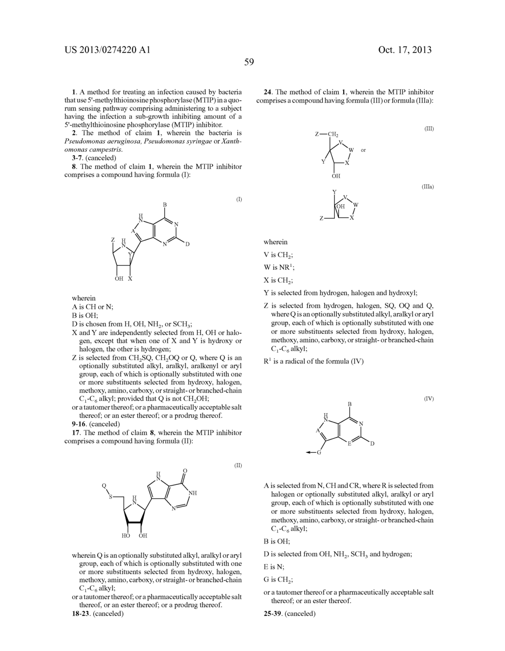 METHODS, ASSAYS AND COMPOUNDS FOR TREATING BACTERIAL INFECTIONS BY     INHIBITING METHYLTHIOINOSINE PHOSPHORYLASE - diagram, schematic, and image 63