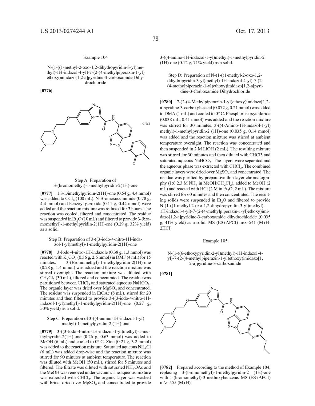 SUBSTITUTED N-(1H-INDAZOL-4-YL)IMIDAZO[1,2-]PYRIDINE-3-CARBOXAMIDE     COMPOUNDS AS TYPE III RECEPTOR TYROSINE KINASE INHIBITORS - diagram, schematic, and image 79