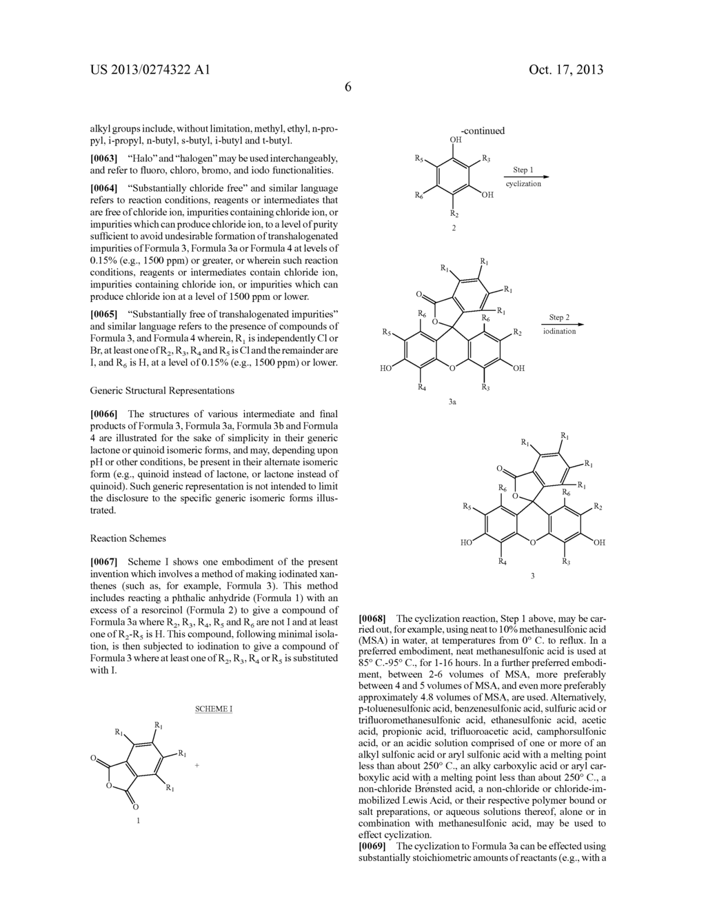 Process for the Synthesis of     4,5,6,7-tetrachloro-3',6'-dihydroxy-2',4',5',7'-tetraiodo-3H-spiro[isoben-    zofuran-1,9'-xanthen]-3-one(Rose Bengal) and Related Xanthenes - diagram, schematic, and image 10