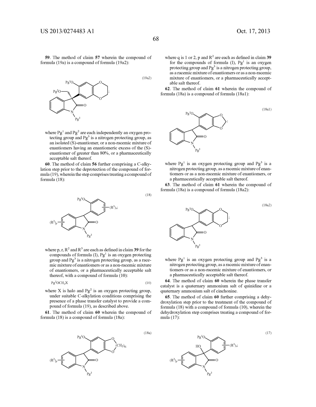 ASYMMETRIC SYNTHESES FOR SPIRO-OXINDOLE COMPOUNDS USEFUL AS THERAPEUTIC     AGENTS - diagram, schematic, and image 69