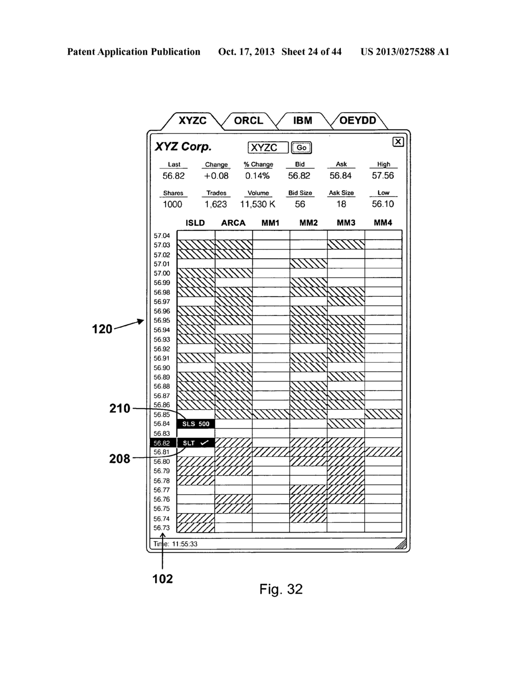 Interactive grid-based graphical trading system for real time security     trading - diagram, schematic, and image 25