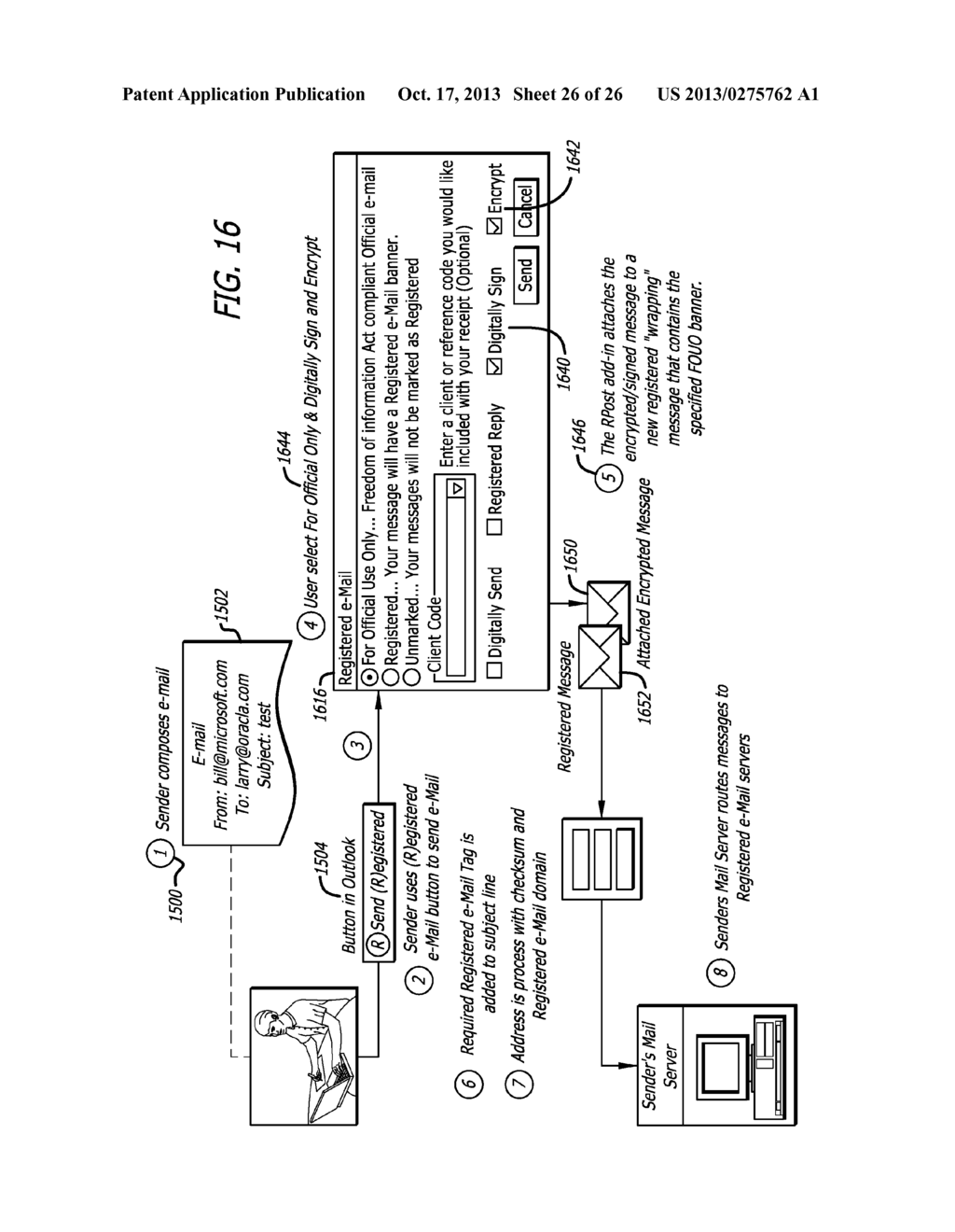 SYSTEM FOR, AND METHOD OF, PROVIDING THE TRANSMISSION, RECEIPT AND CONTENT     OF AN E-MAIL MESSAGE TO A RECIPIENT - diagram, schematic, and image 27