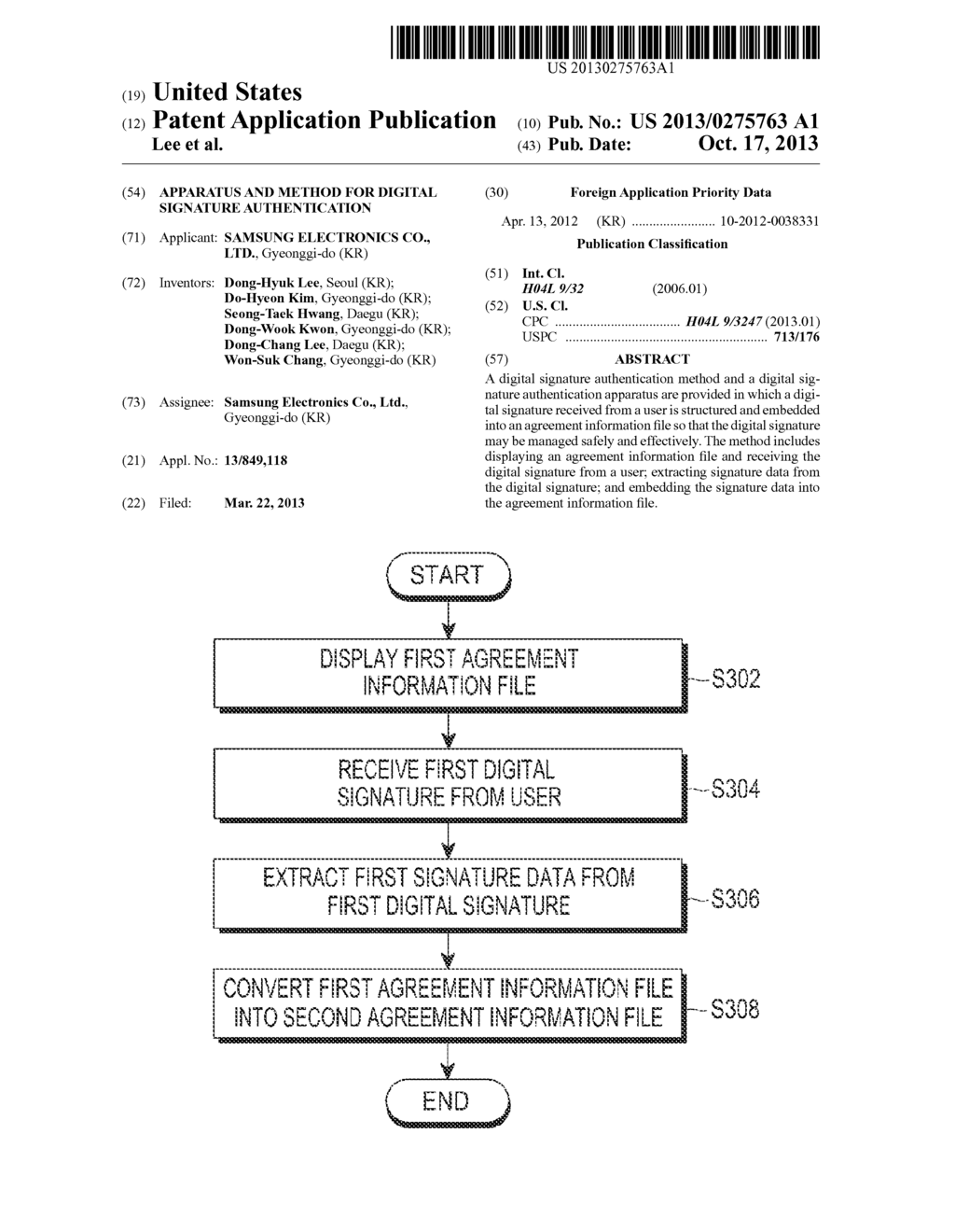 APPARATUS AND METHOD FOR DIGITAL SIGNATURE AUTHENTICATION - diagram, schematic, and image 01