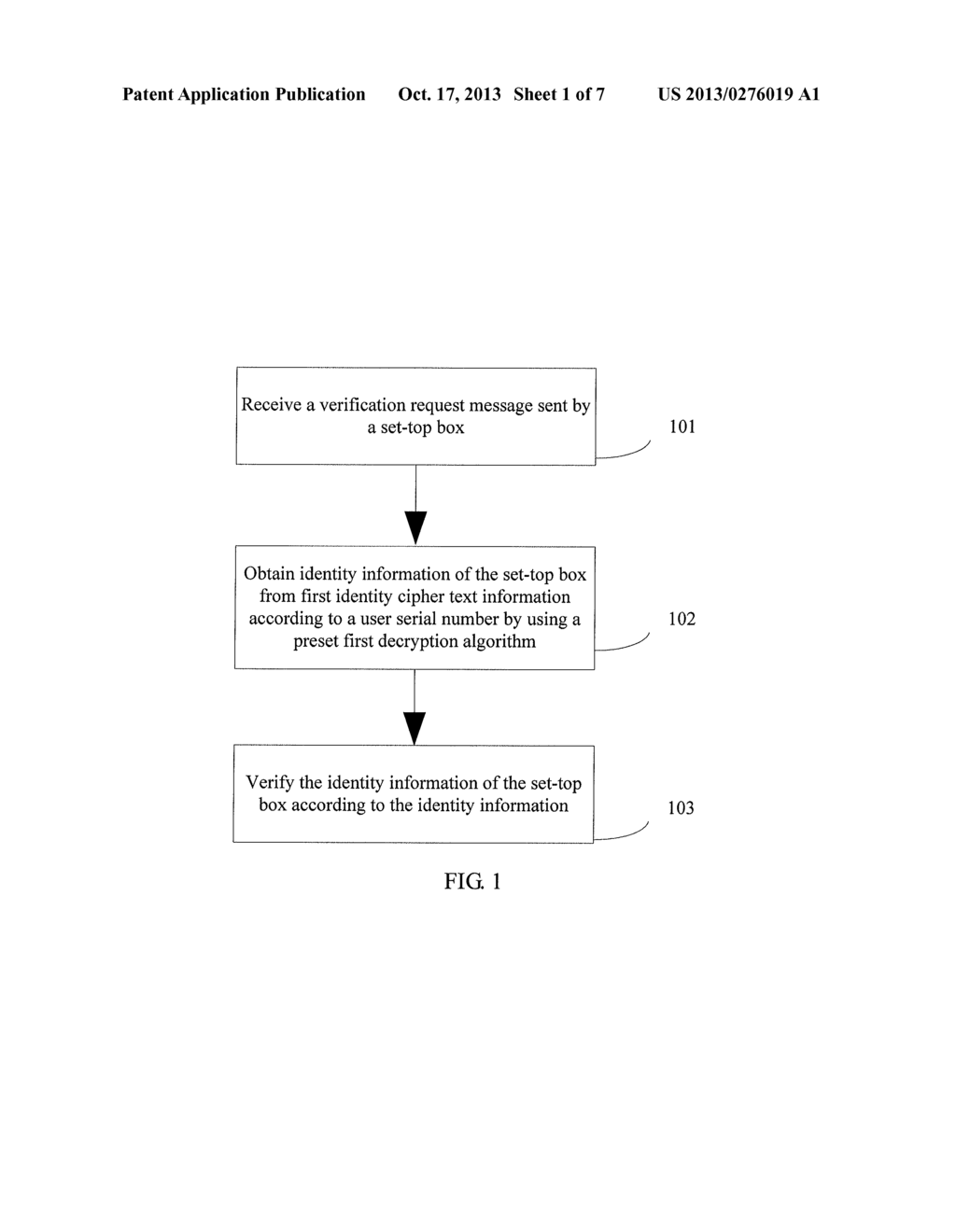 METHOD AND AUTHENTICATION SERVER FOR VERIFYING ACCESS IDENTITY OF SET-TOP     BOX - diagram, schematic, and image 02