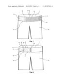 Lower torso athletic apparel with built in mobile device  carrying panel diagram and image