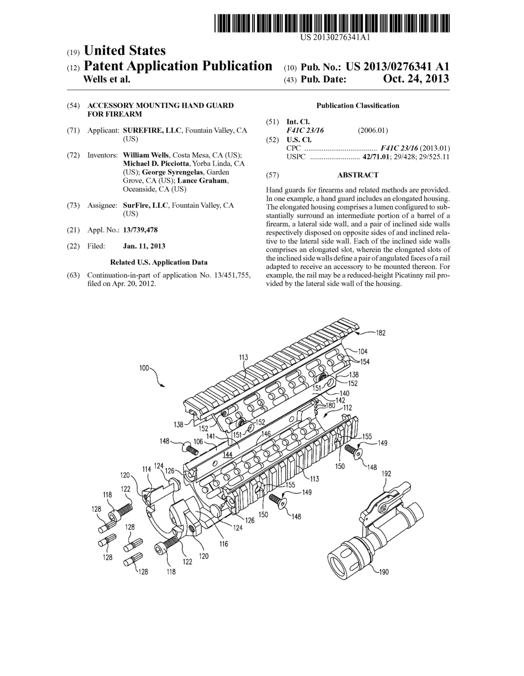 ACCESSORY MOUNTING HAND GUARD FOR FIREARM - diagram, schematic, and image 01