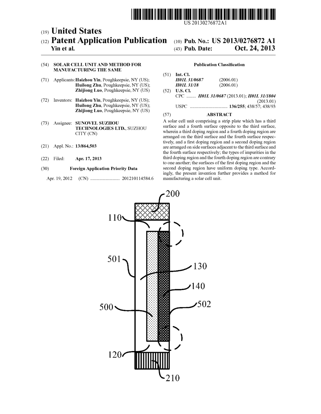 SOLAR CELL UNIT AND METHOD FOR MANUFACTURING THE SAME - diagram, schematic, and image 01