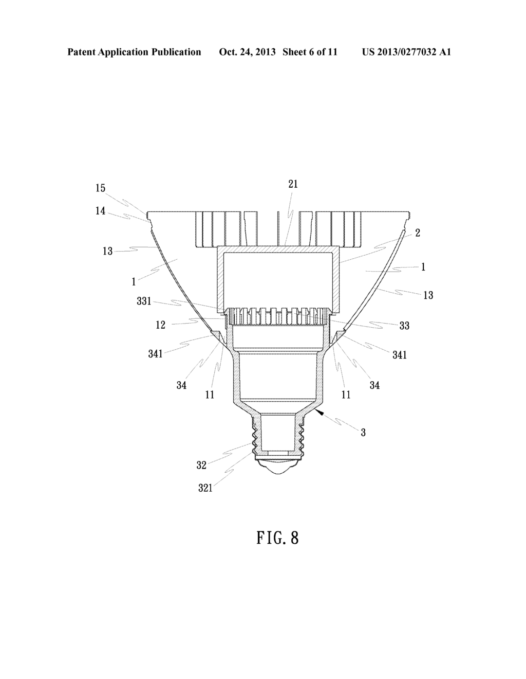 CONNECTION STRUCTURE OF LED LAMP HOLDER AND HEAT RADIATION FINS - diagram, schematic, and image 07