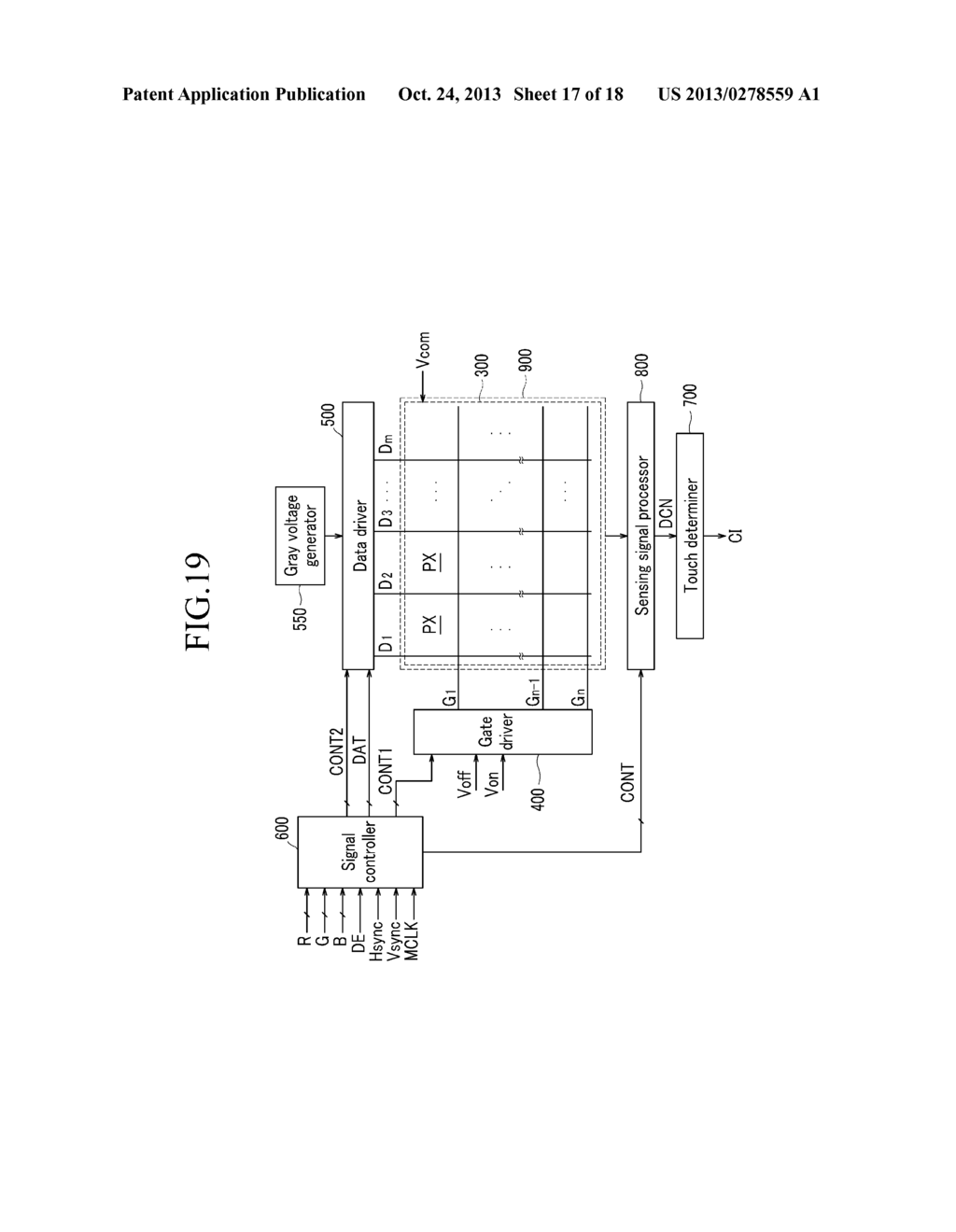 DISPLAY DEVICE AND METHOD OF DRIVING THE SAME FOR ALTERNATELY APPLYING A     RESET VOLTAGE TO ROW AND COLUMN SENSOR DATA LINES - diagram, schematic, and image 18