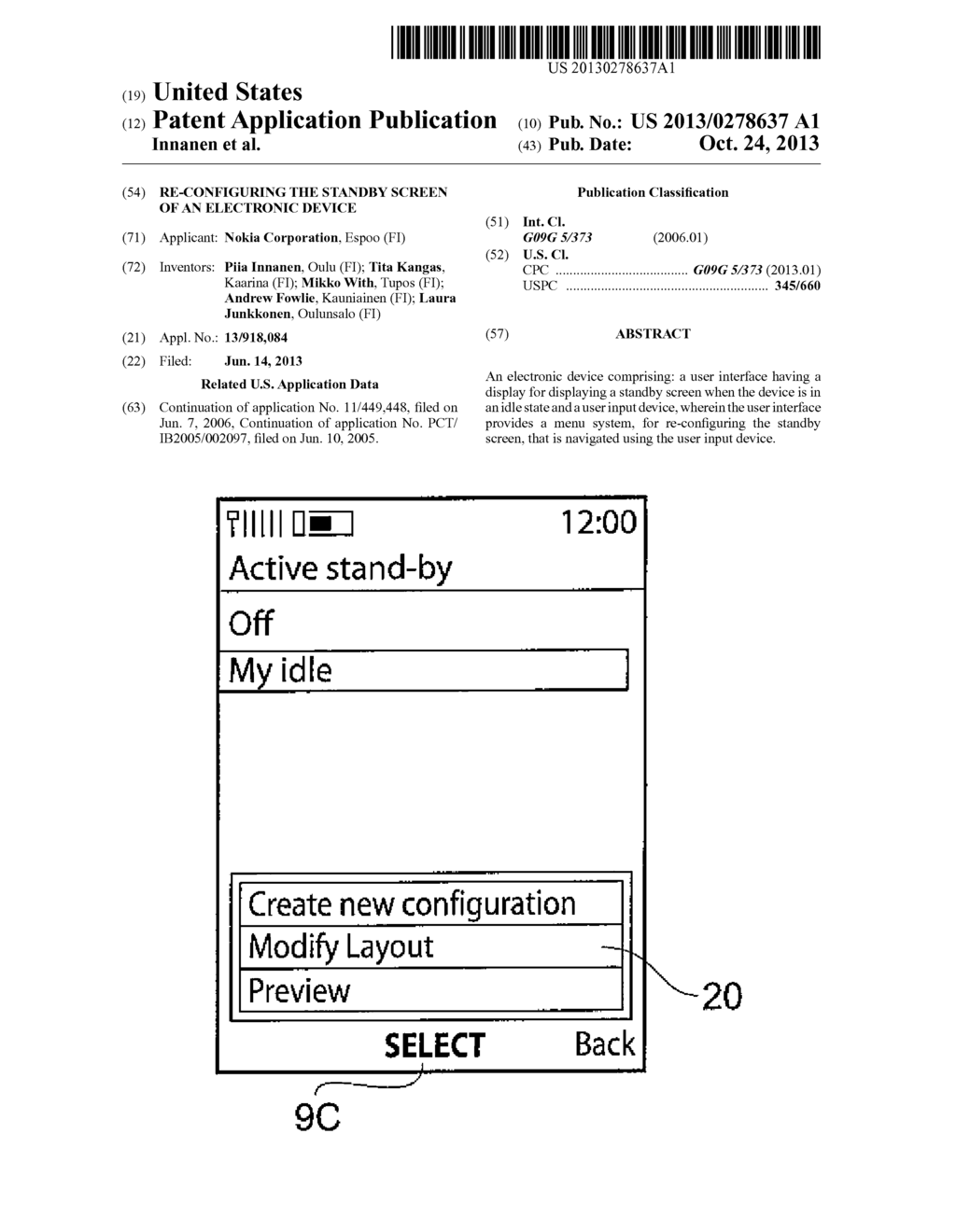 Re-Configuring the Standby Screen of an Electronic Device - diagram, schematic, and image 01