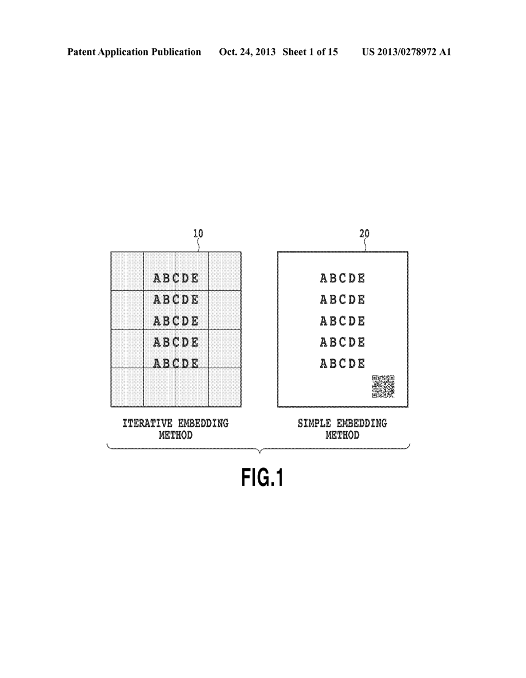 METHOD OF EMBEDDING A PLURALITY OF DIFFERENT TWO-DIMENSIONAL CODES IN AN     IMAGE - diagram, schematic, and image 02