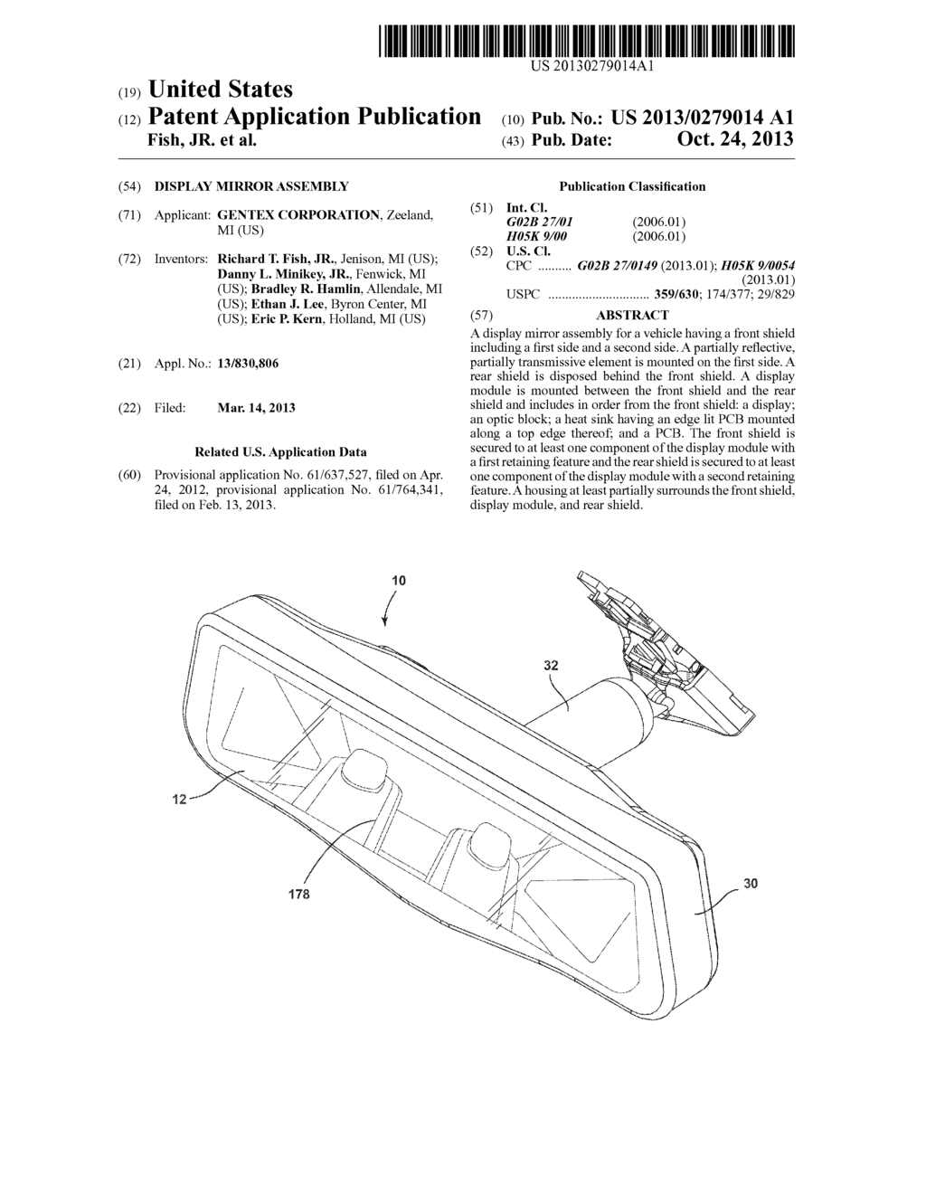 DISPLAY MIRROR ASSEMBLY - diagram, schematic, and image 01