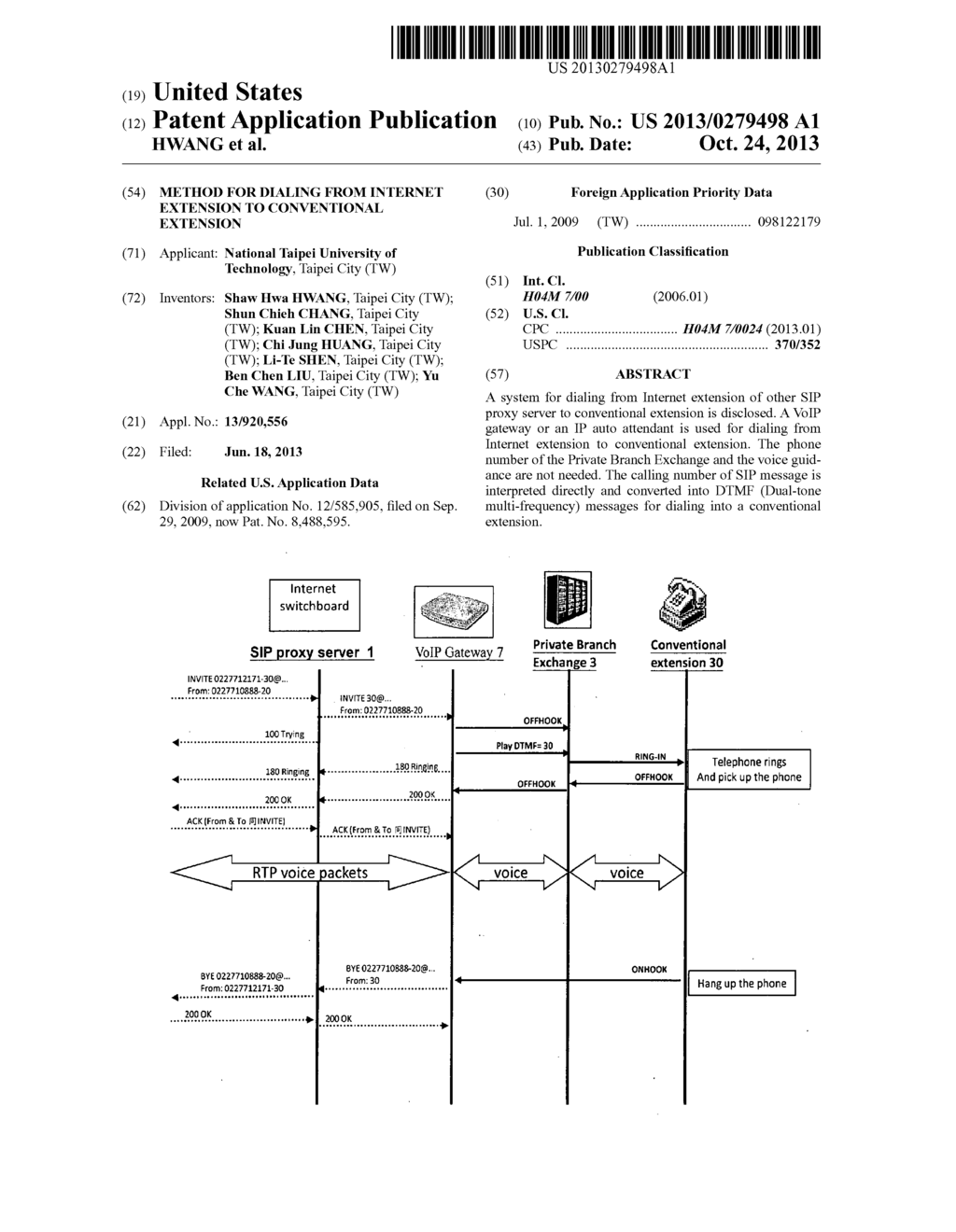 METHOD FOR DIALING FROM INTERNET EXTENSION TO CONVENTIONAL EXTENSION - diagram, schematic, and image 01