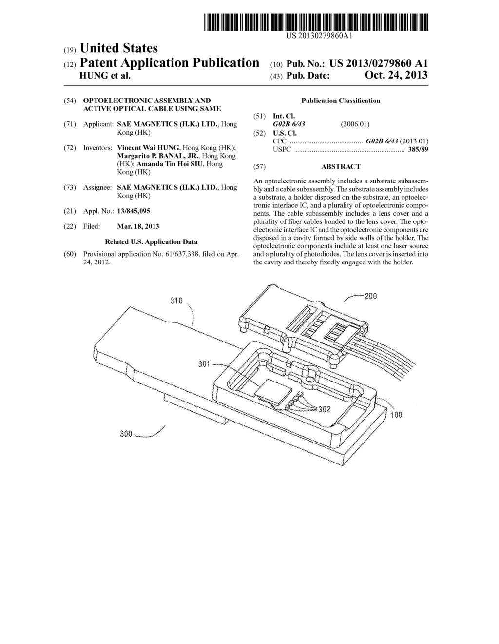 OPTOELECTRONIC ASSEMBLY AND ACTIVE OPTICAL CABLE USING SAME - diagram, schematic, and image 01